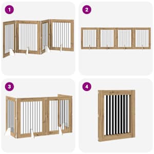 Skládací psí brána se stojany 4 pcs Dub artisan 321 cm - obrázek 7