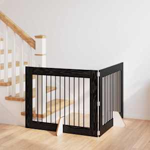 Vrata za pse z stojali 2 pcs Črni hrast 100 x 80 cm