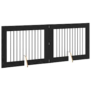 Zábrana pro psy se stojany 2 pcs Černý dub 100 x 80 cm - obrázek 4