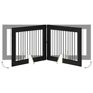 Zábrana pro psy se stojany 2 pcs Černý dub 100 x 80 cm - obrázek 8