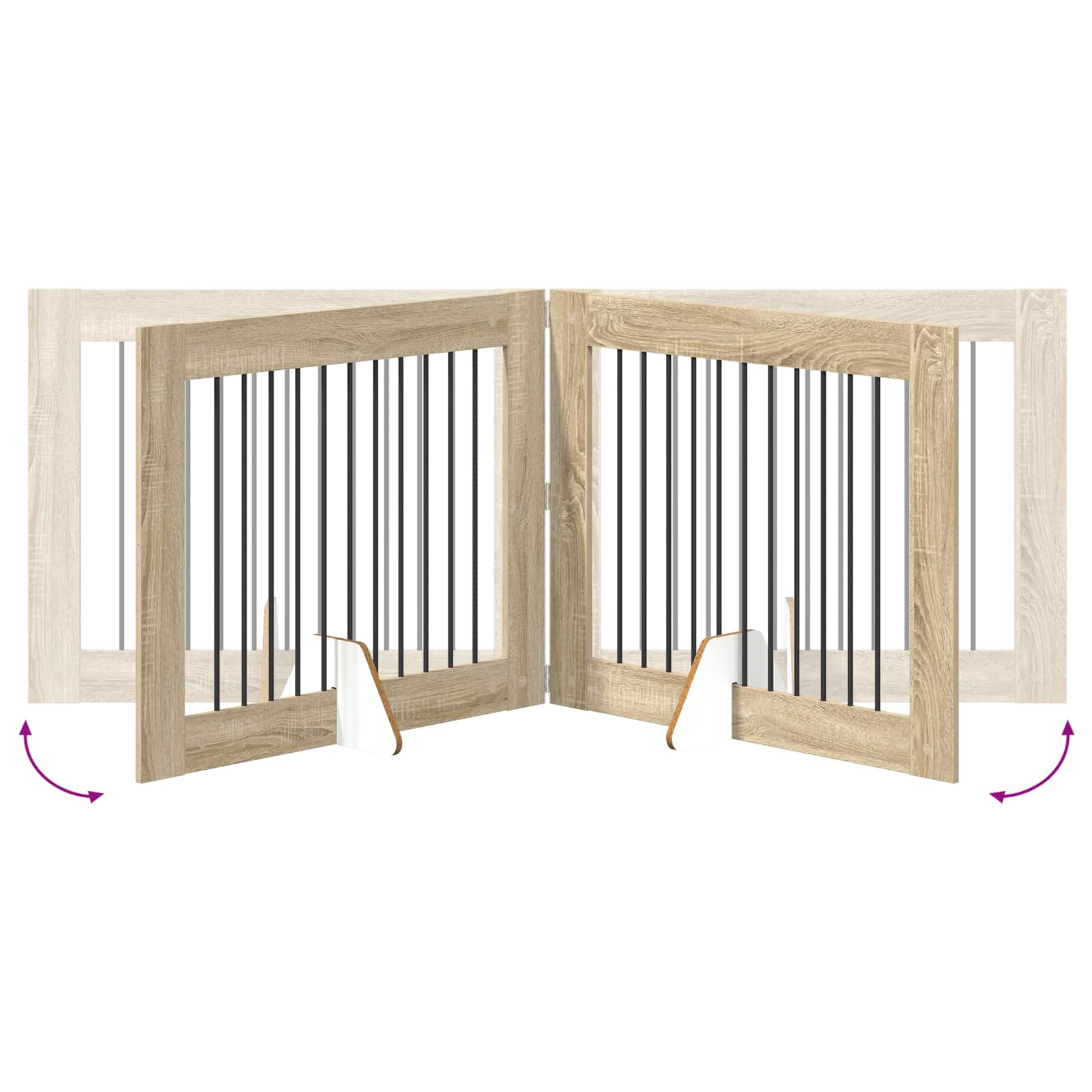 Vrata za pse z stojali 2 pcs Sonoma hrast 100 x 80 cm - slika 8