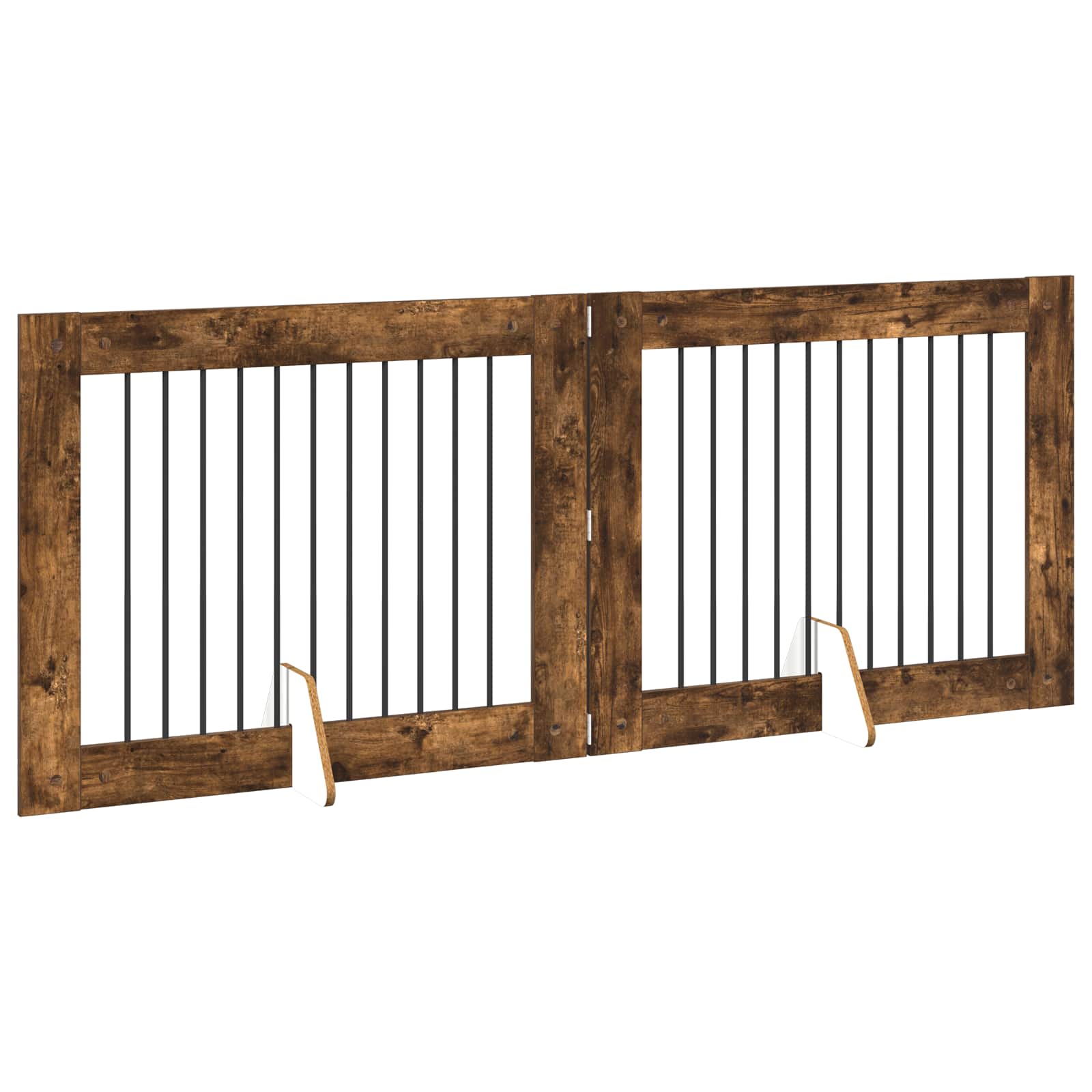 Hondenhekje met standaards 2 pcs Gerookt eiken 100 x 80 cm image 4