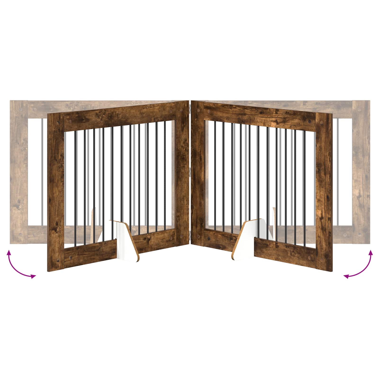 Hondenhekje met standaards 2 pcs Gerookt eiken 100 x 80 cm image 8