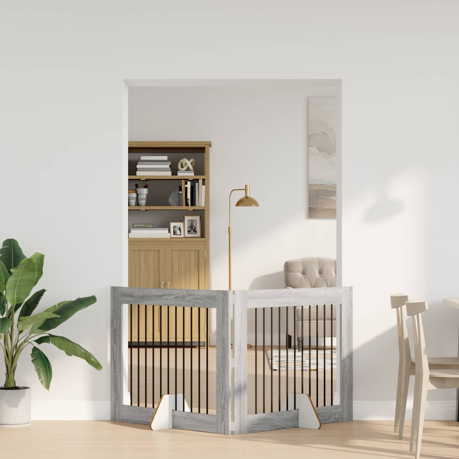 Hondenhekje met standaards 2 pcs Grijs sonoma 100 x 80 cm image 3