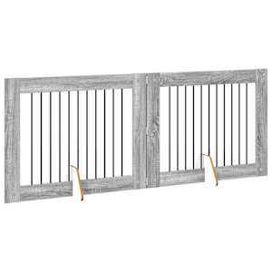 Zábrana pro psy se stojany 2 pcs Šedá sonoma 100 x 80 cm - obrázek 4