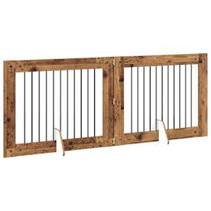 Skládací psí brána se stojany 2 pcs Staré dřevo 200,5 cm - obrázek 3