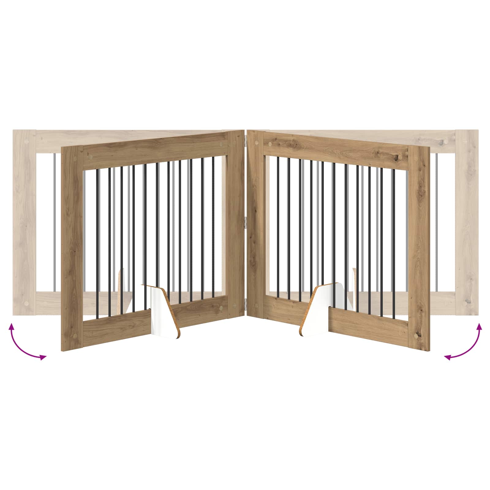 Vrata za pse z stojali 2 pcs Artisan hrast 100 x 80 cm - slika 8