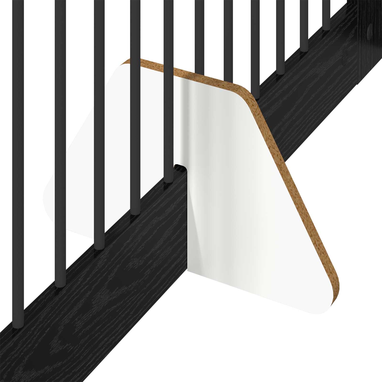 Hondenhekje met standaards 4 pcs Zwart eiken 100 x 80 cm image 7