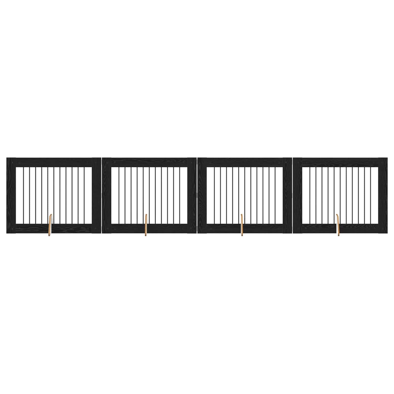 Hondenhekje met standaards 4 pcs Zwart eiken 100 x 80 cm image 2