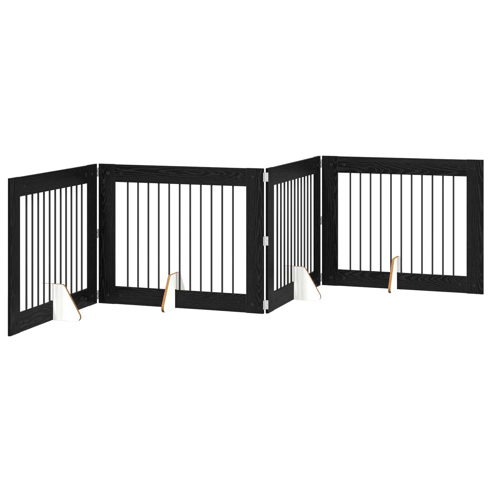 Hondenhekje met standaards 4 pcs Zwart eiken 100 x 80 cm image 4