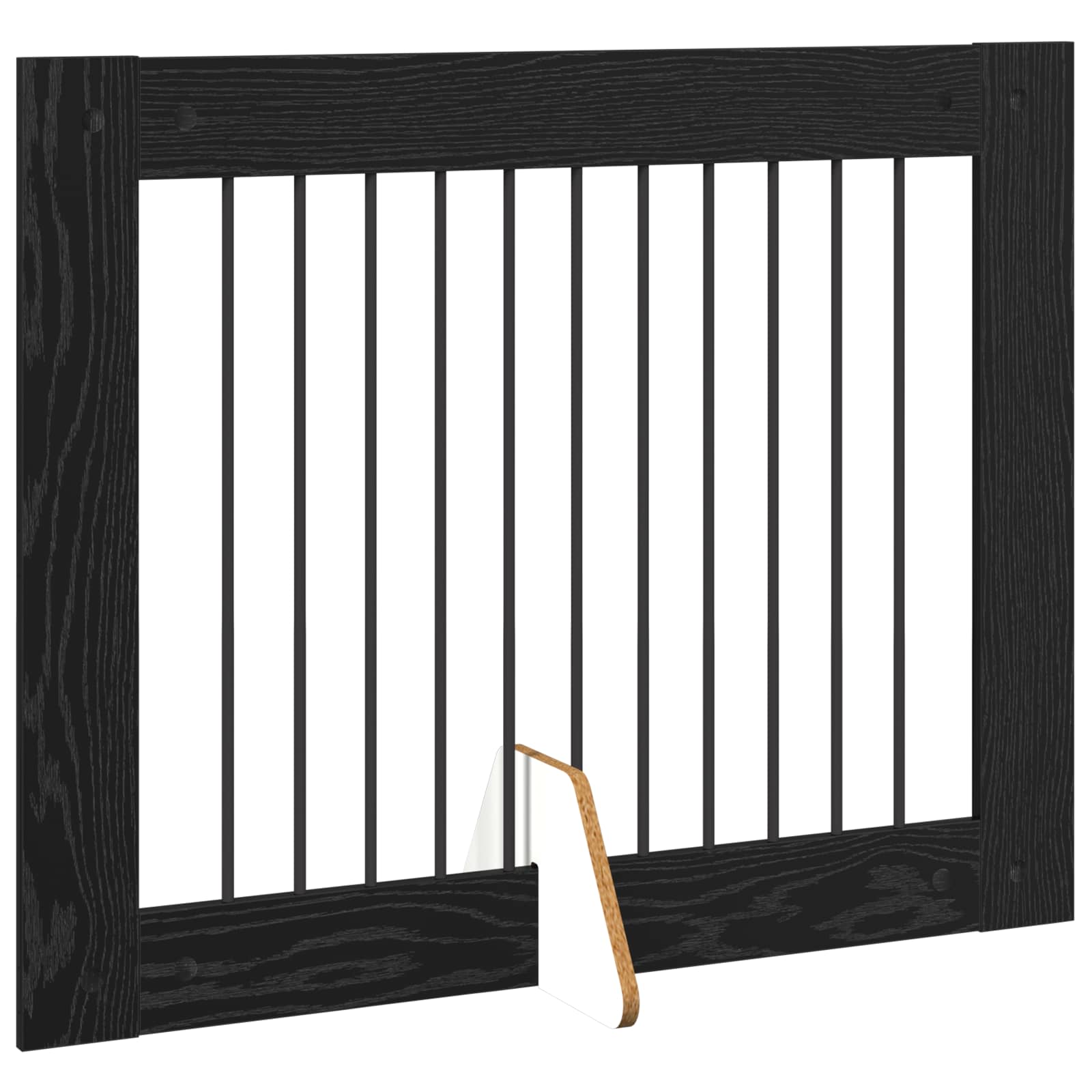 Hondenhekje met standaards 4 pcs Zwart eiken 100 x 80 cm image 5