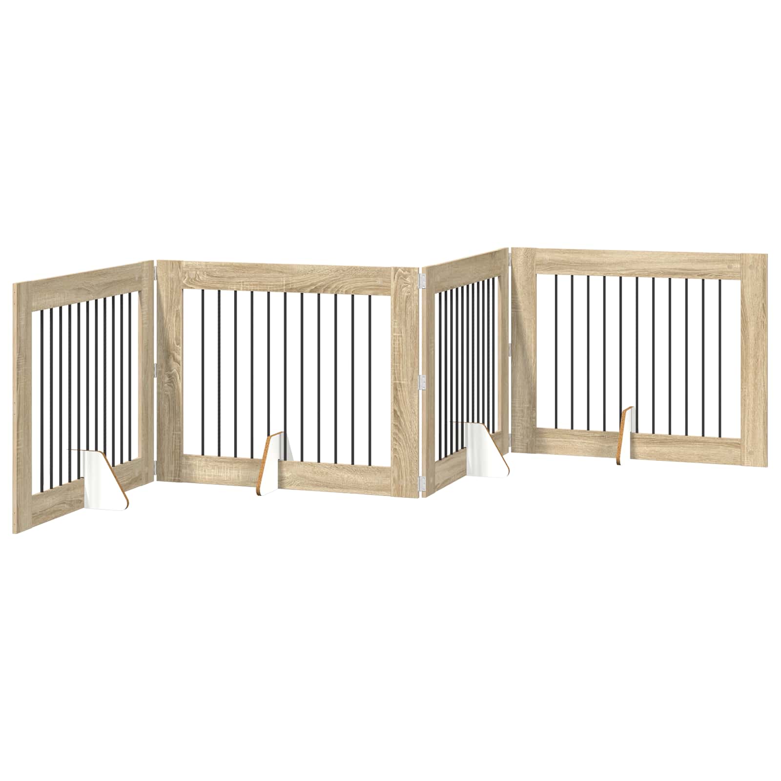 Vrata za pse z stojali 4 pcs Sonoma hrast 100 x 80 cm - slika 4