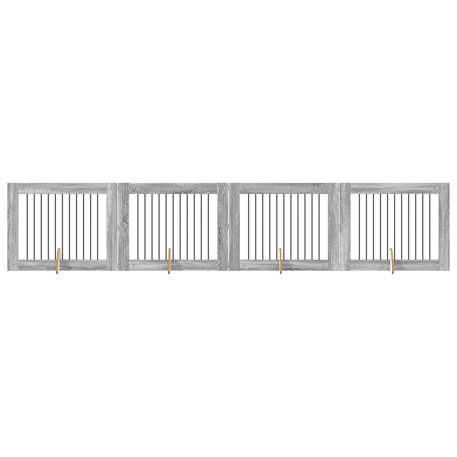 Hondenhekje met standaards 4 pcs Grijs sonoma 100 x 80 cm image 2