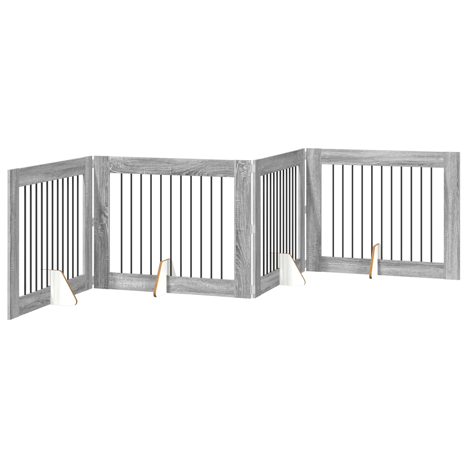 Hondenhekje met standaards 4 pcs Grijs sonoma 100 x 80 cm image 4