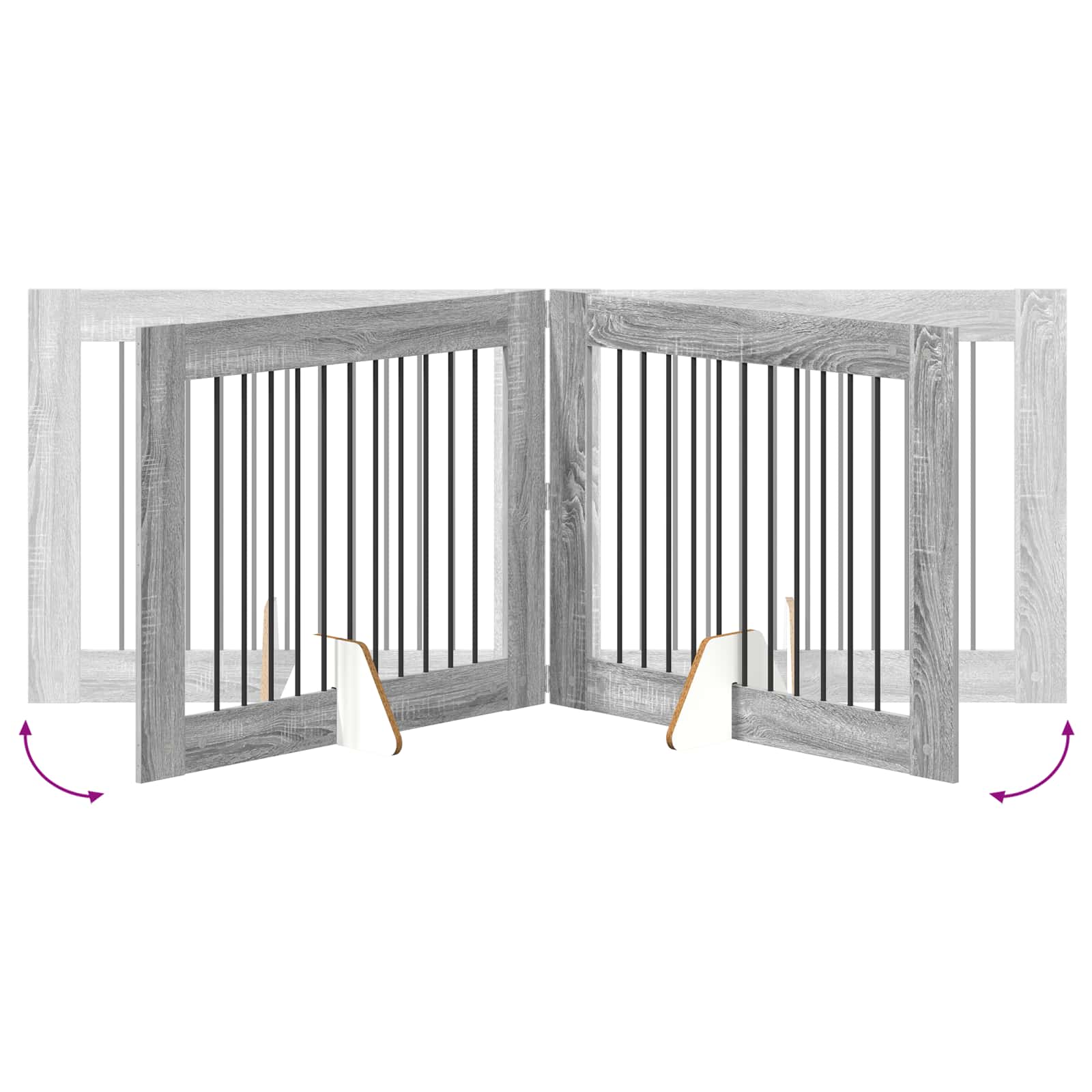 Hondenhekje met standaards 4 pcs Grijs sonoma 100 x 80 cm image 8