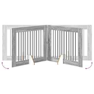 Skládací psí brána se stojany 4 pcs Šedá sonoma 401 cm - obrázek 6