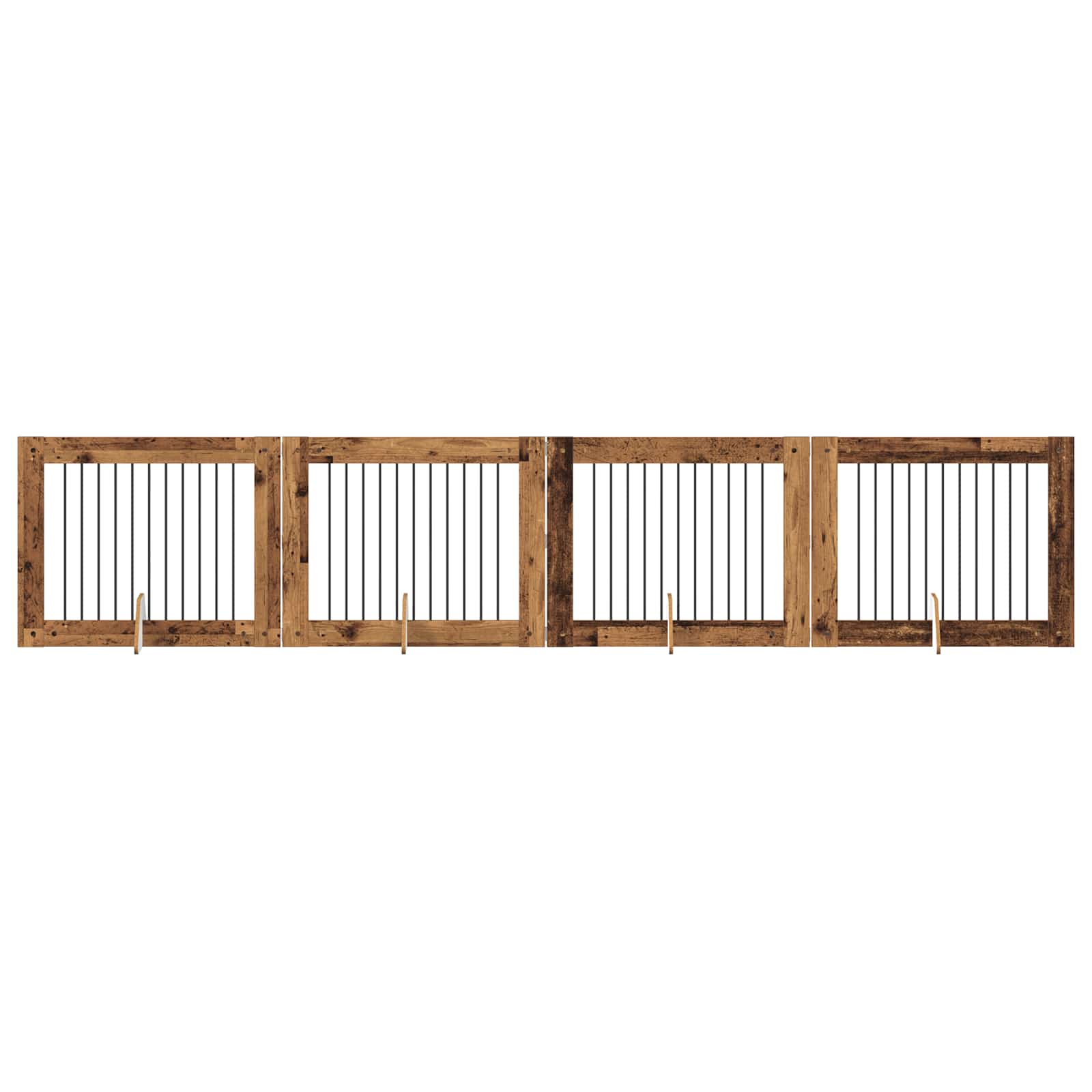 Hondenhekje met standaards 4 pcs Oud hout 100 x 80 cm image 2