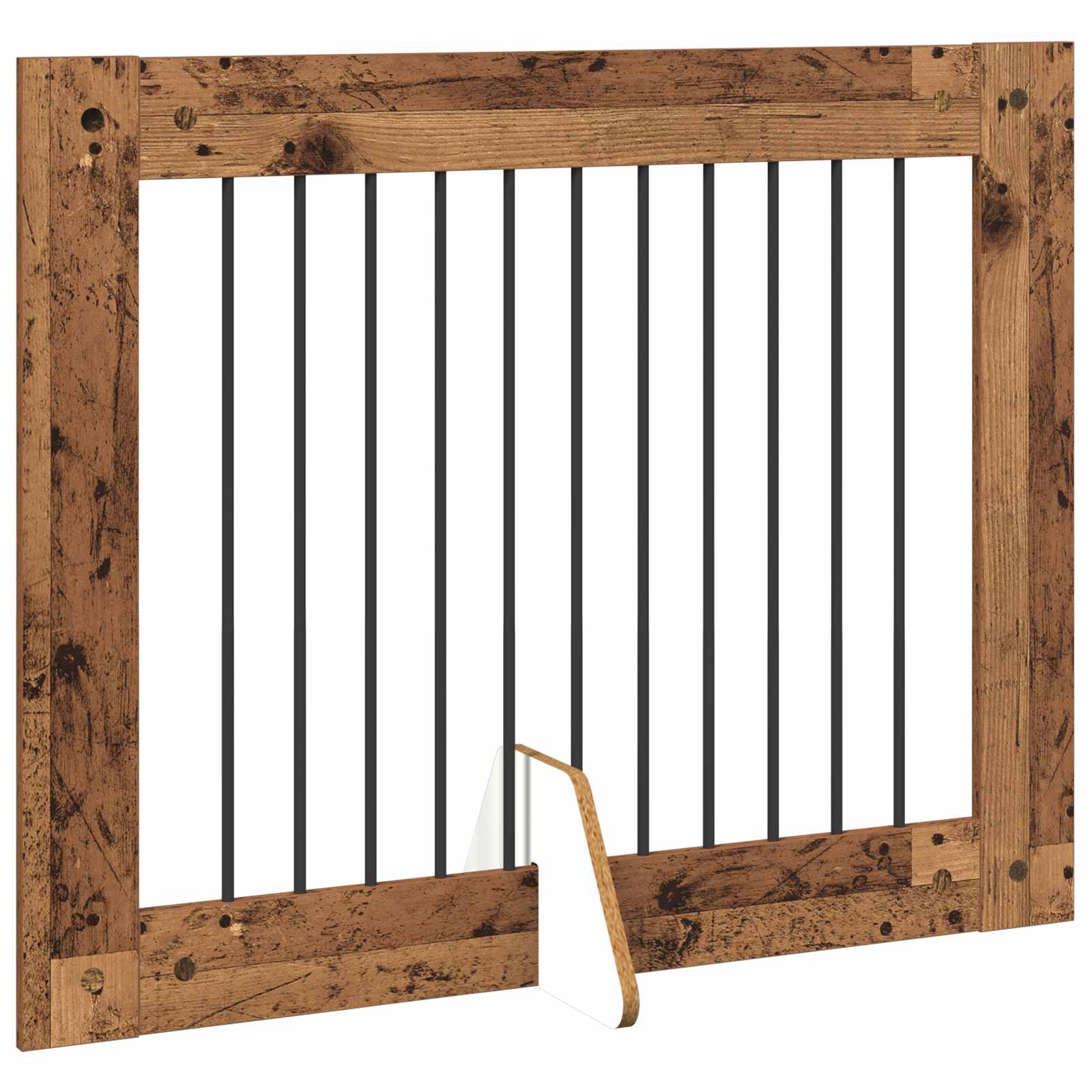 Hondenhekje met standaards 4 pcs Oud hout 100 x 80 cm image 5