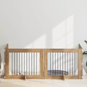 Vrata za pse z stojali 4 pcs Artisan hrast 100 x 80 cm