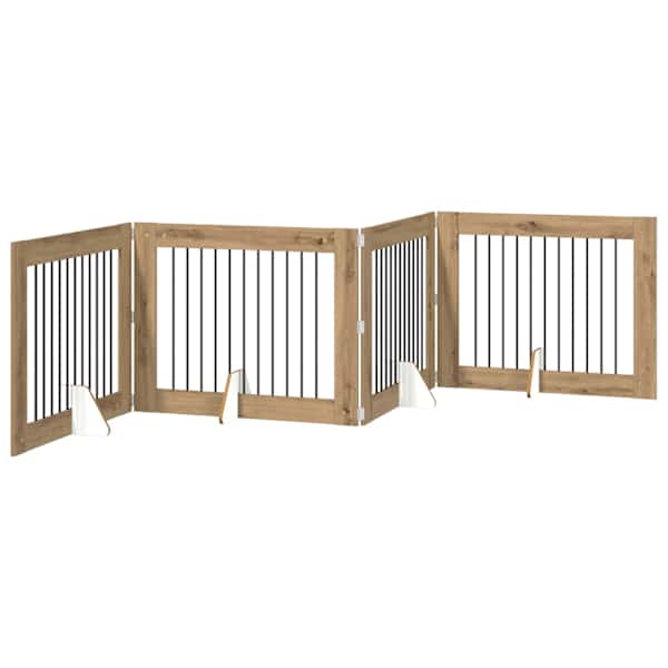 vidaXL Kokkupandav koerte v&auml;rav statiividega 4 tk Artisan tamm 401 cm