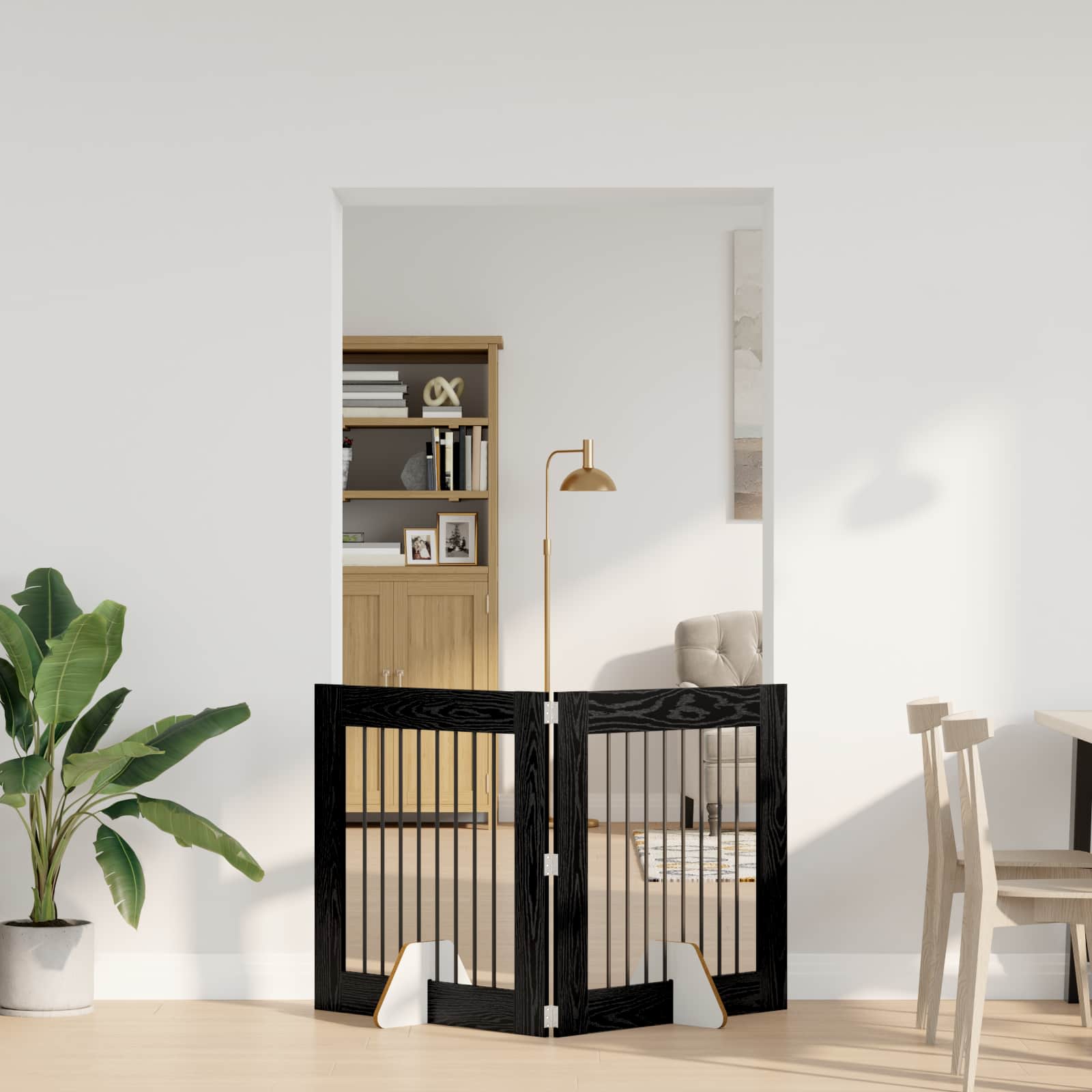 Hondenhekje met standaards 2 pcs Zwart eiken 80 x 80 cm image 3