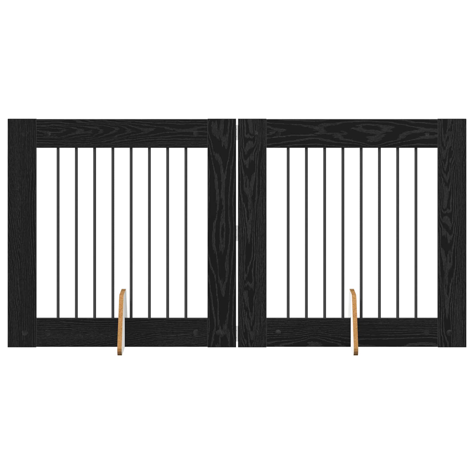 Hondenhekje met standaards 2 pcs Zwart eiken 80 x 80 cm image 2