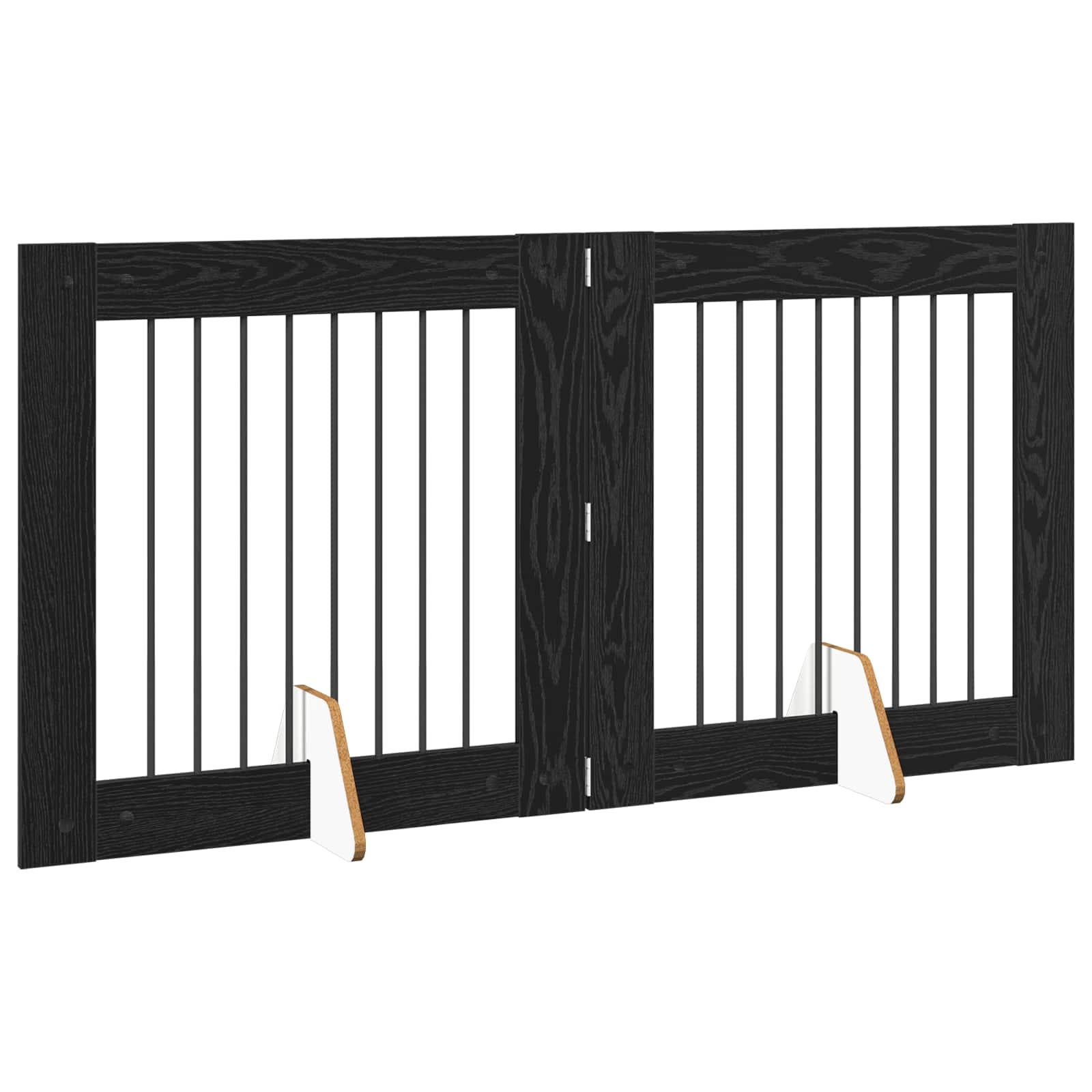 Hondenhekje met standaards 2 pcs Zwart eiken 80 x 80 cm image 4