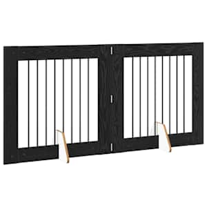Zábrana pro psy se stojany 2 pcs Černý dub 80 x 80 cm - obrázek 4
