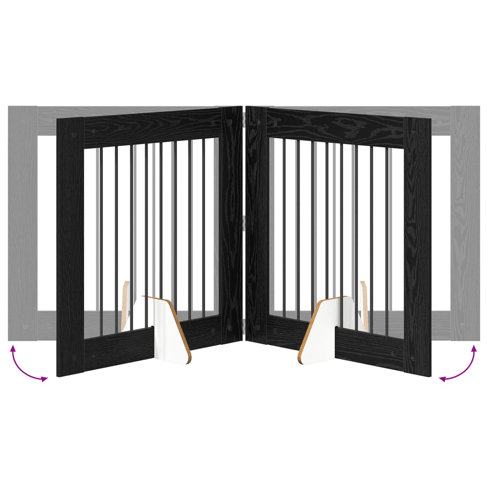 Hondenhekje met standaards 2 pcs Zwart eiken 80 x 80 cm image 8