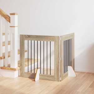 Vrata za pse z stojali 2 pcs Sonoma hrast 80 x 80 cm