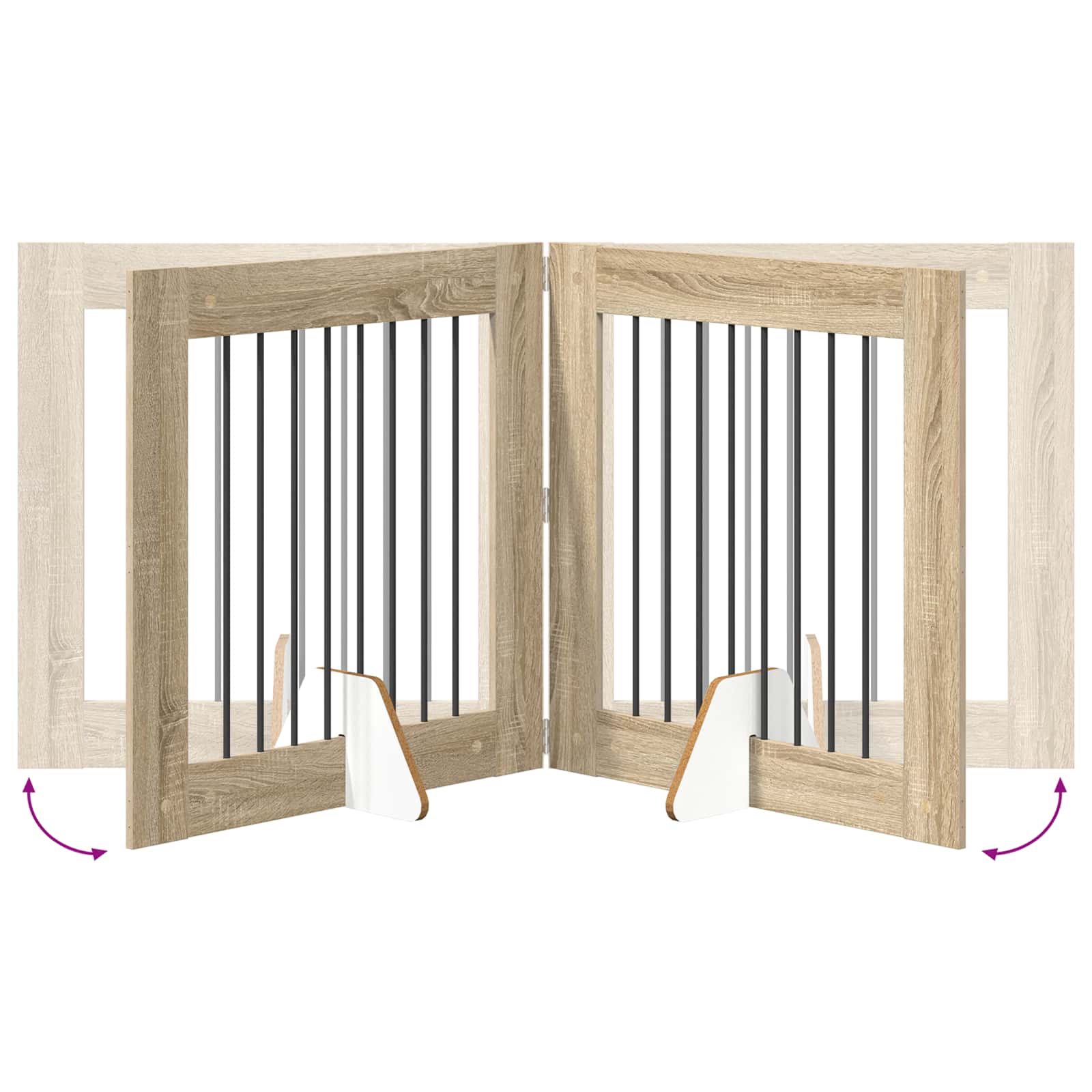 Vrata za pse z stojali 2 pcs Sonoma hrast 80 x 80 cm - slika 8