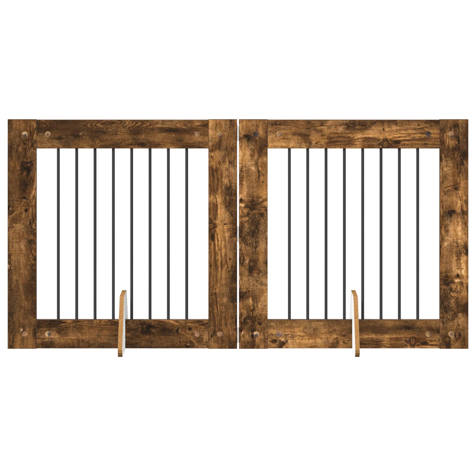 Hondenhekje met standaards 2 pcs Gerookt eiken 80 x 80 cm image 2