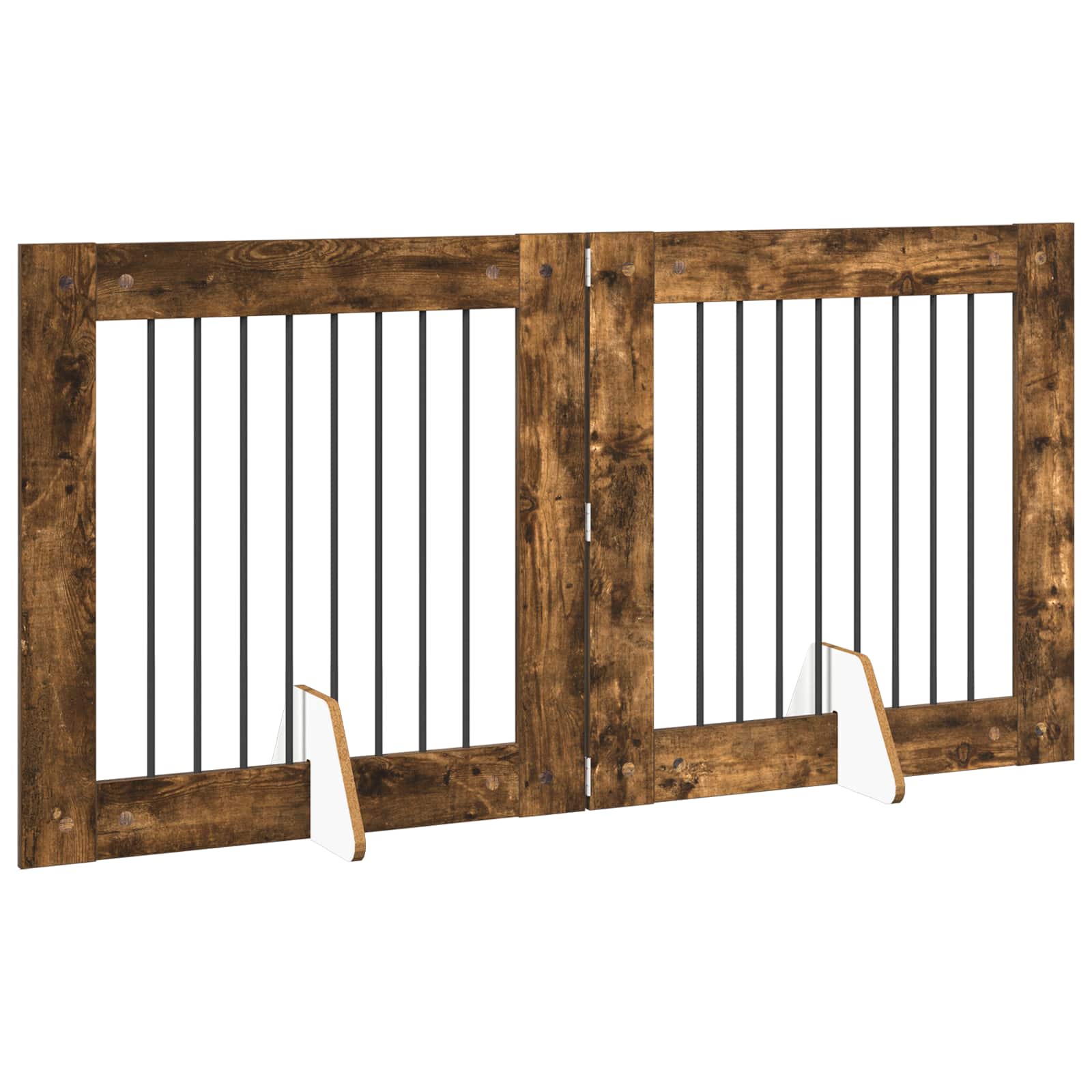 Hondenhekje met standaards 2 pcs Gerookt eiken 80 x 80 cm image 4