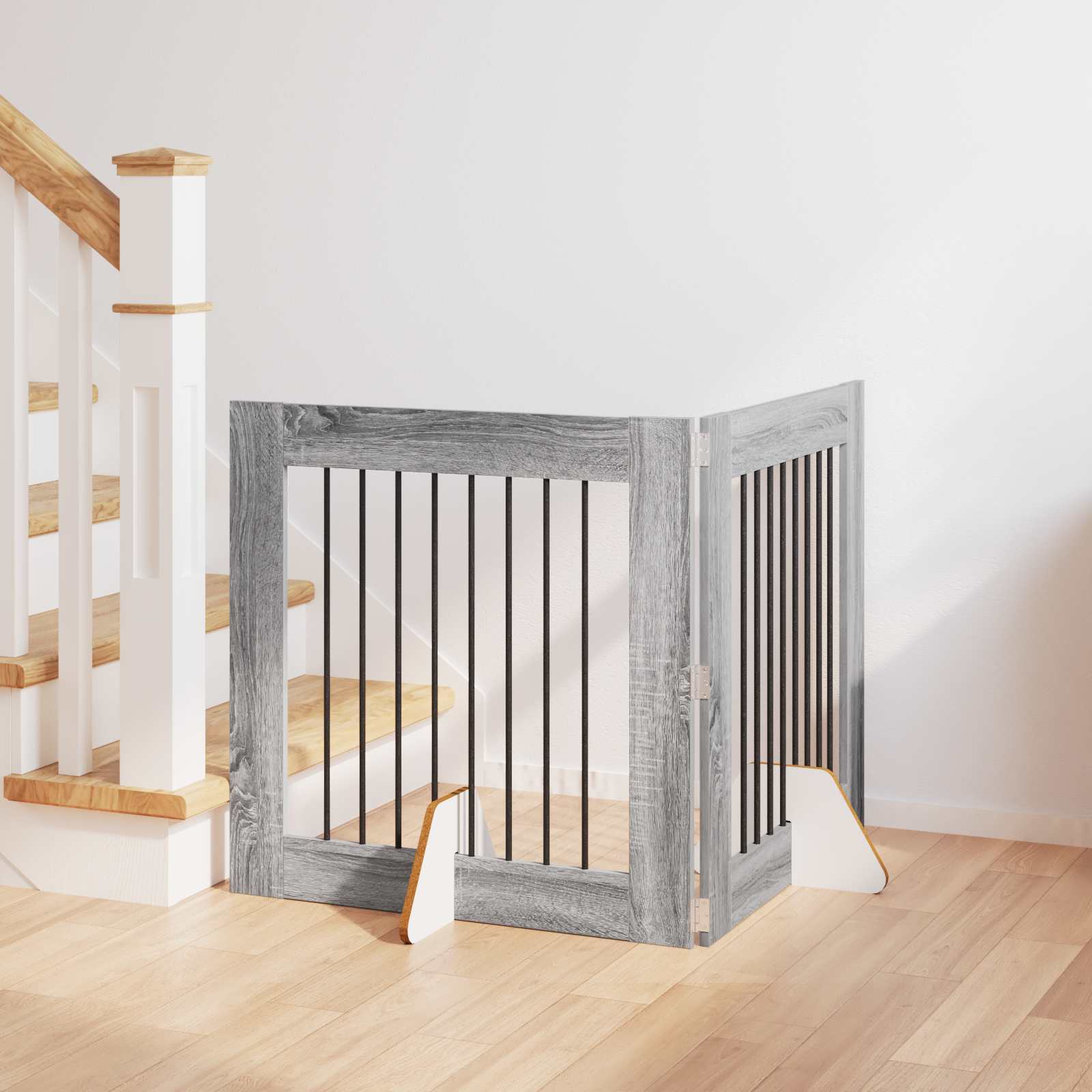 Hondenhekje met standaards 2 pcs Grijs sonoma 80 x 80 cm image 1