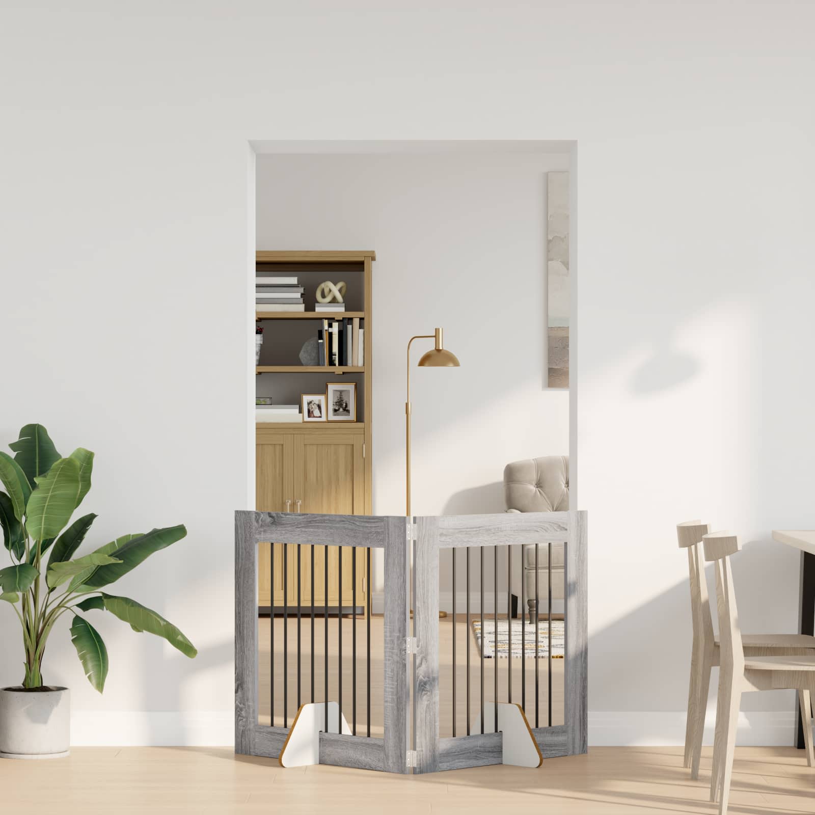 Hondenhekje met standaards 2 pcs Grijs sonoma 80 x 80 cm image 3