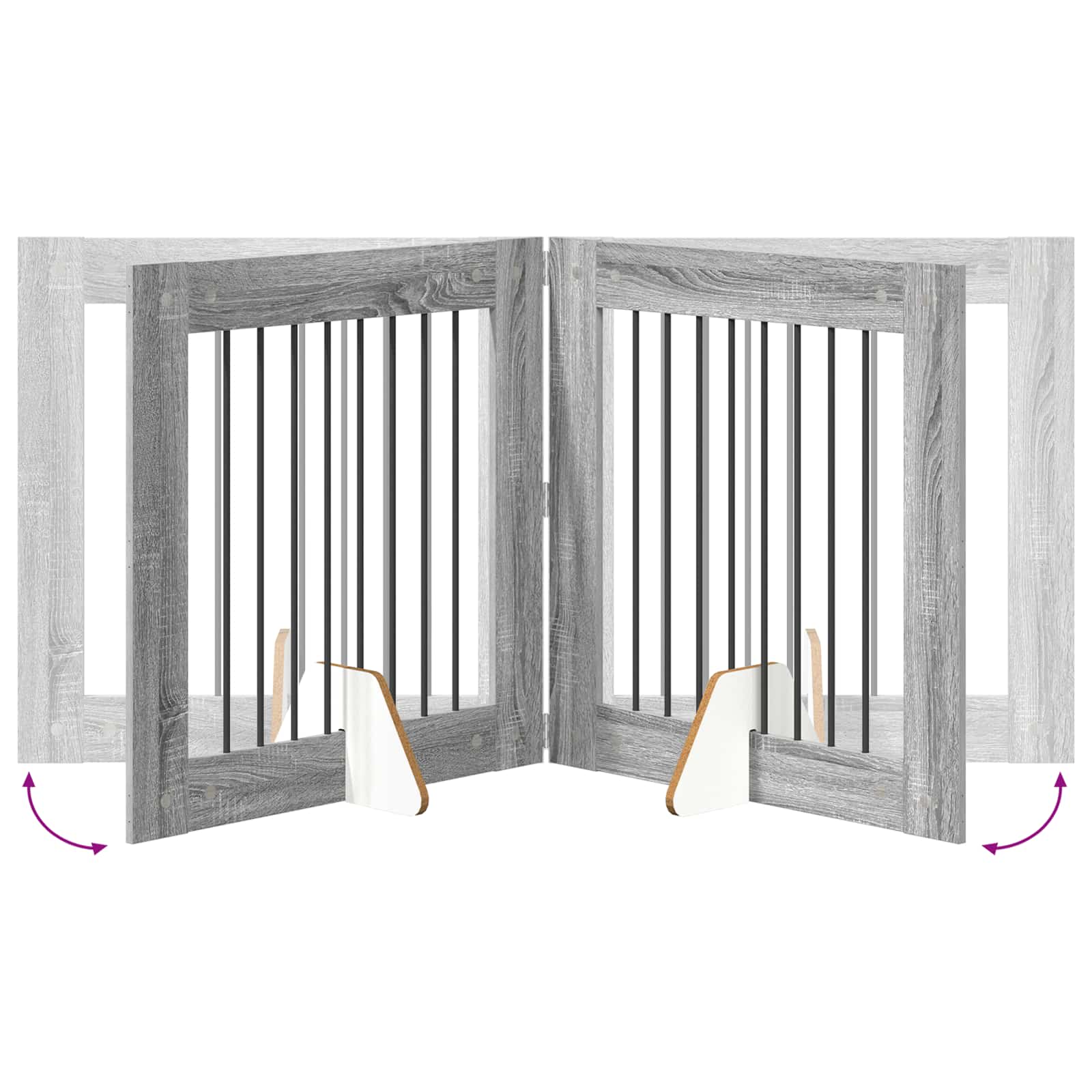 Hondenhekje met standaards 2 pcs Grijs sonoma 80 x 80 cm image 8