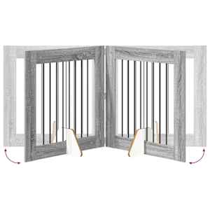 Zábrana pro psy se stojany 2 pcs Šedá sonoma 80 x 80 cm - obrázek 8