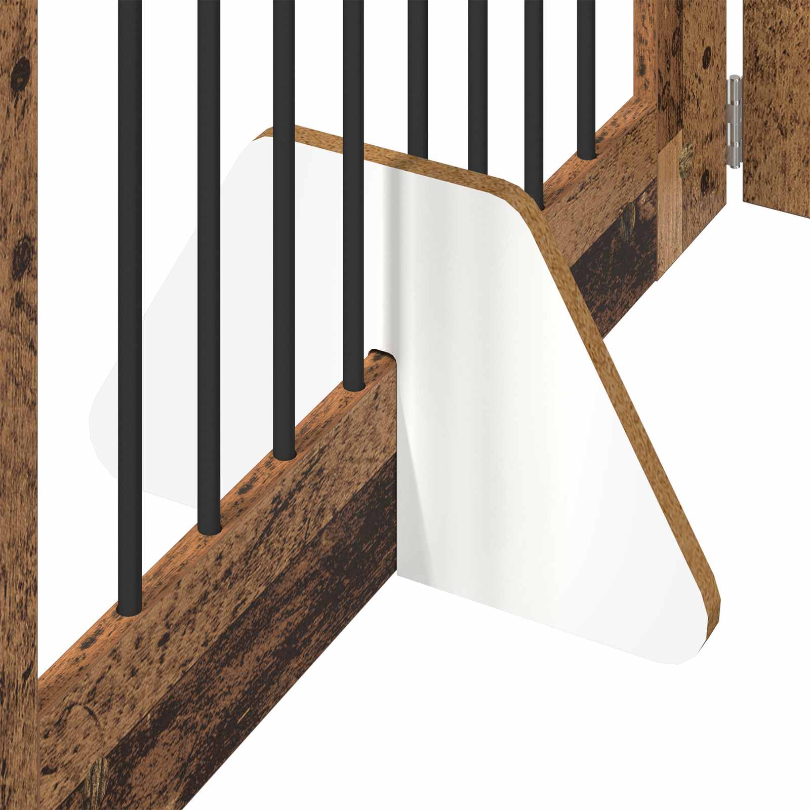 Hondenhekje met standaards 2 pcs Oud hout 80 x 80 cm image 7