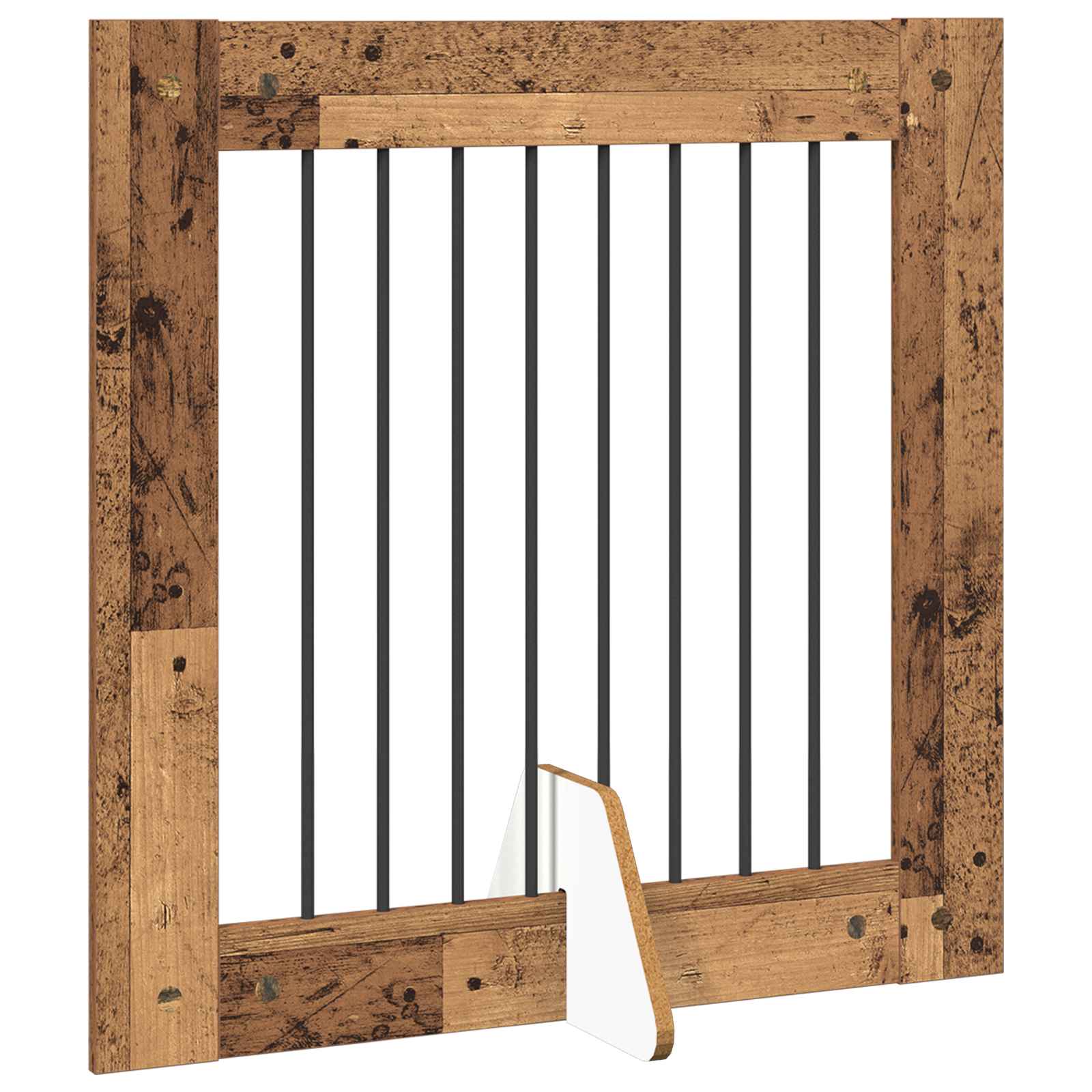 Hondenhekje met standaards 2 pcs Oud hout 80 x 80 cm image 5