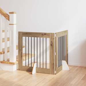 Vrata za pse z stojali 2 pcs Artisan hrast 80 x 80 cm
