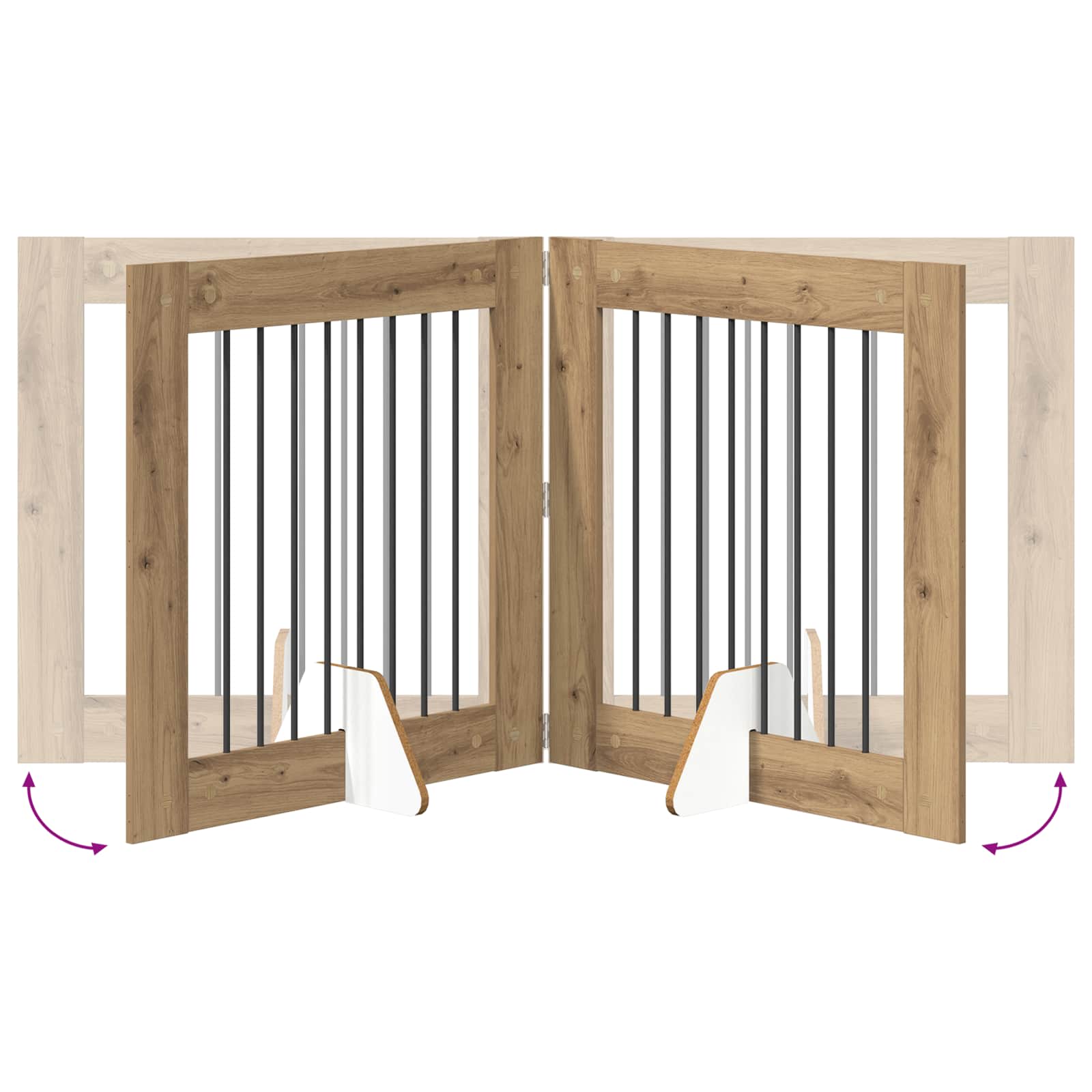 Vrata za pse z stojali 2 pcs Artisan hrast 80 x 80 cm - slika 8