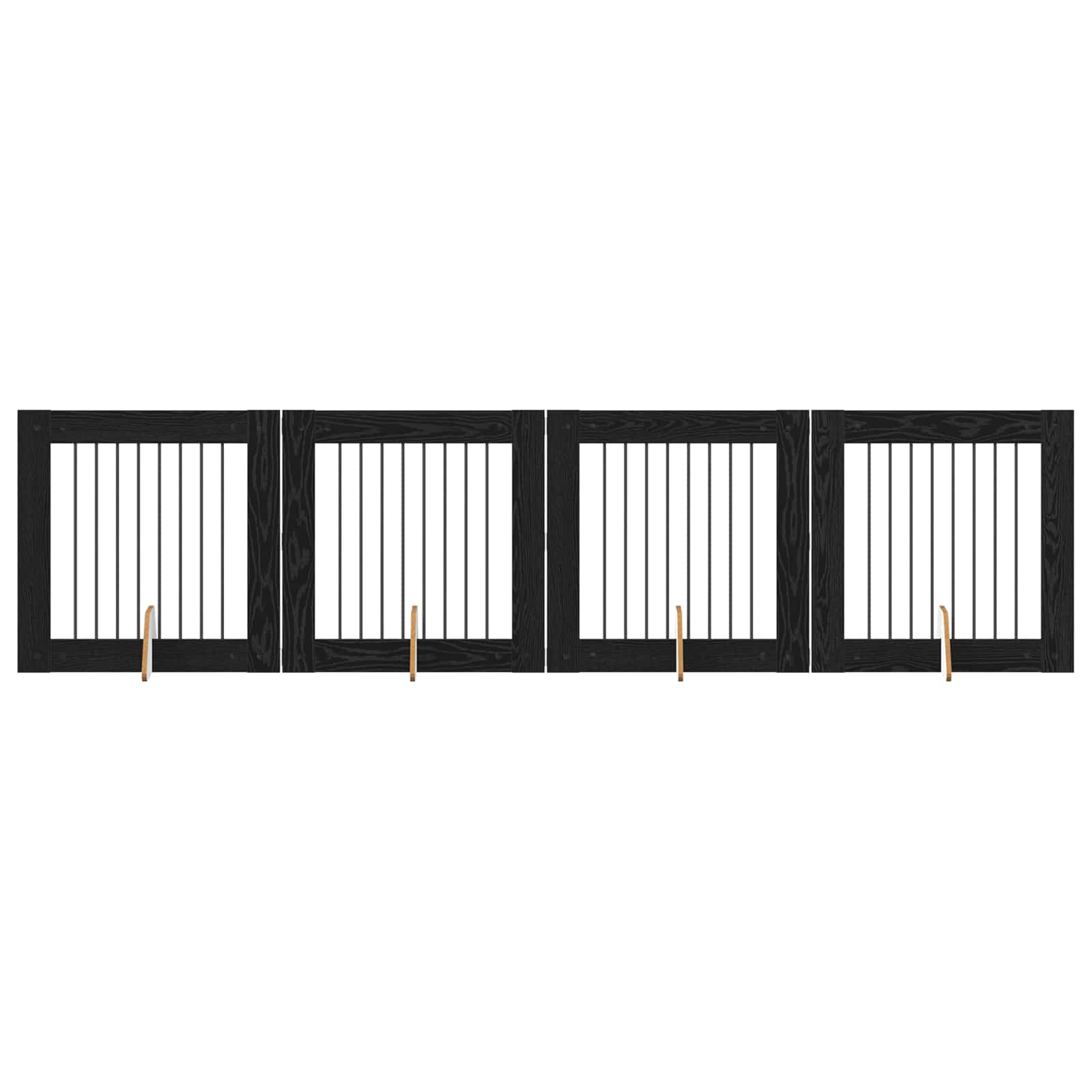 Hondenhekje met standaards 4 pcs Zwart eiken 80 x 80 cm image 2