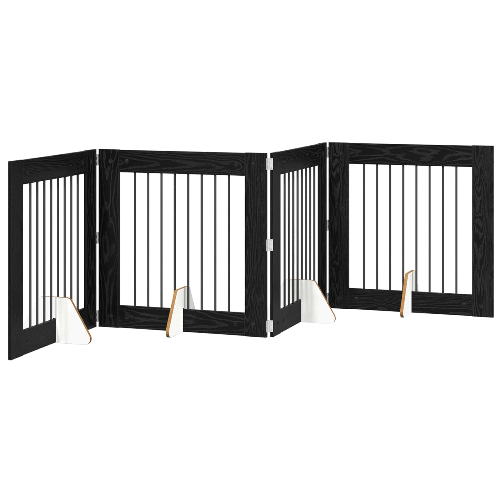 Hondenhekje met standaards 4 pcs Zwart eiken 80 x 80 cm image 4