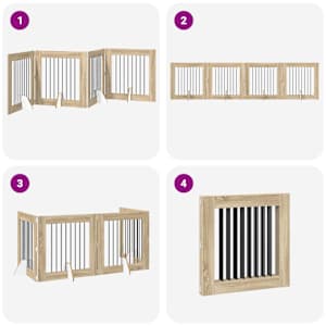 Skládací psí brána se stojany 4 pcs Dub sonoma 321 cm - obrázek 7