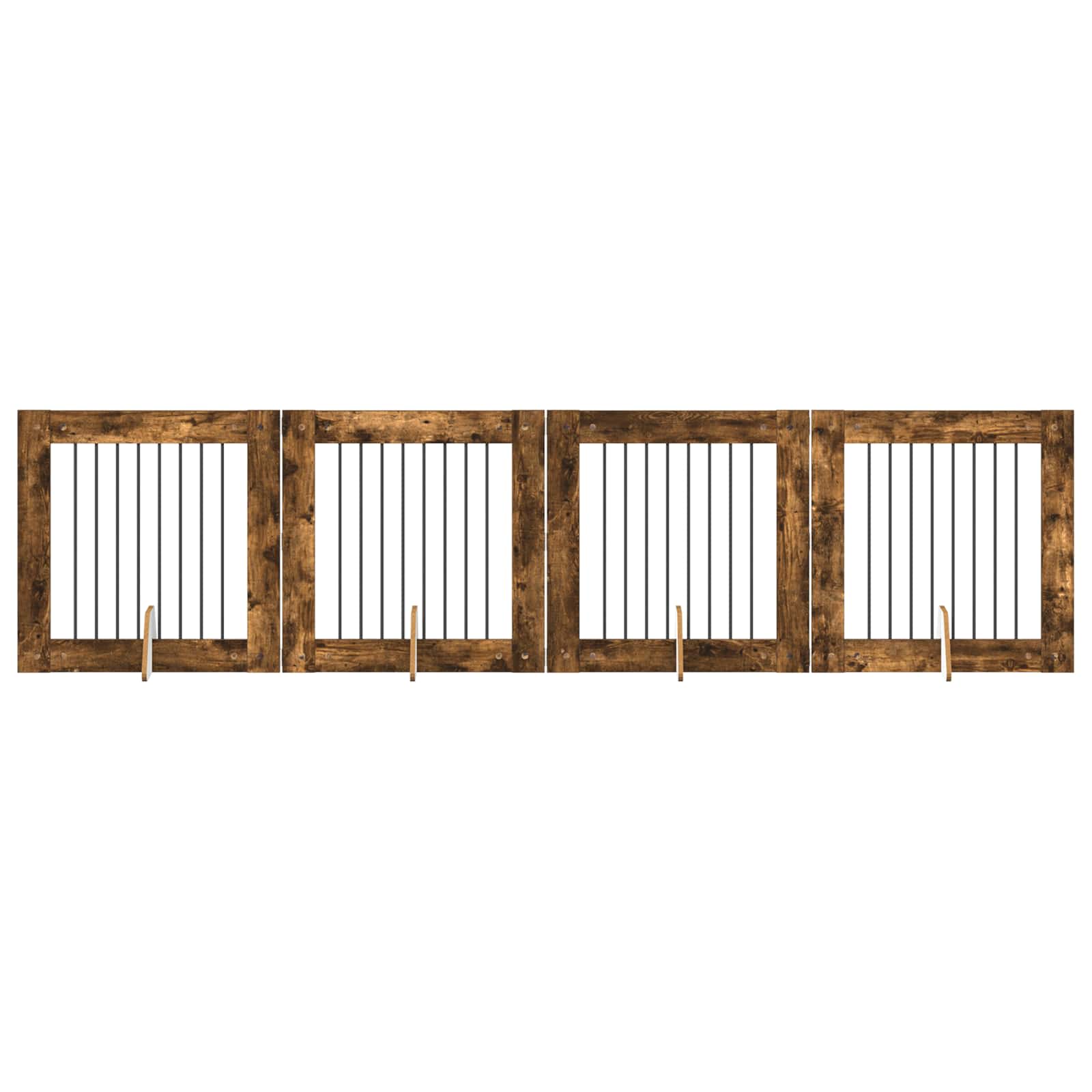 Hondenhekje met standaards 4 pcs Gerookt eiken 80 x 80 cm image 2