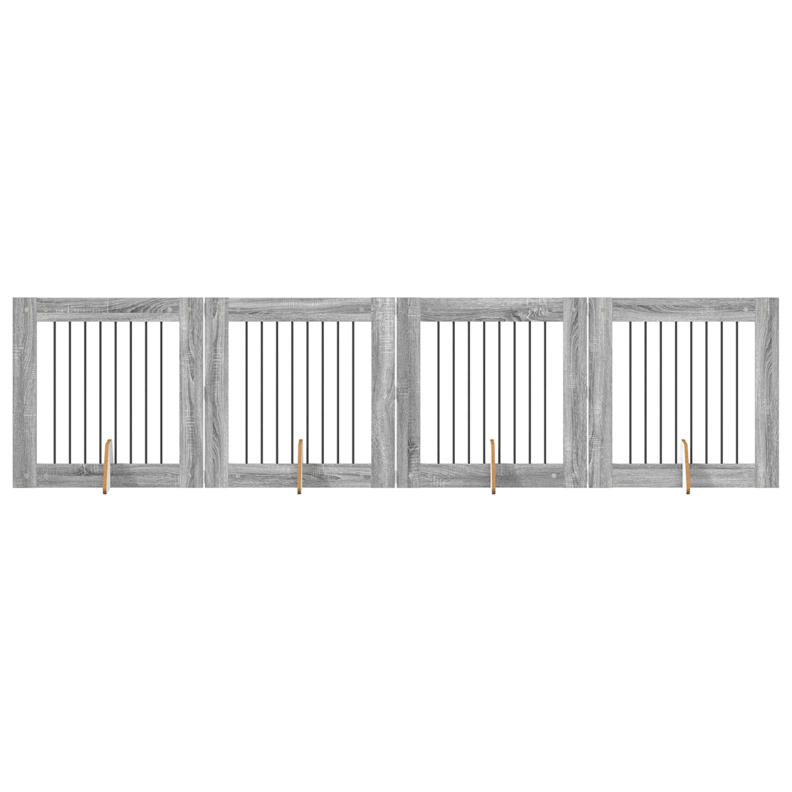 Hondenhekje met standaards 4 pcs Grijs sonoma 80 x 80 cm image 2