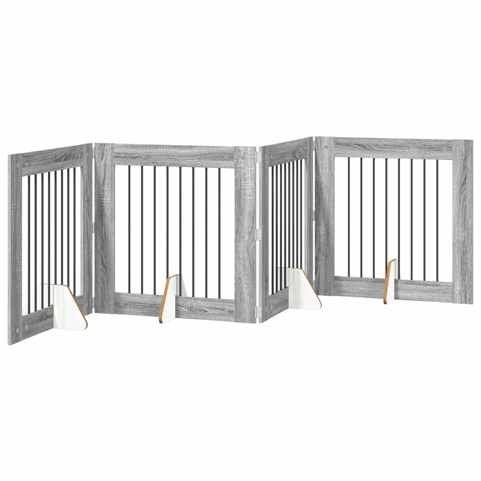 Hondenhekje met standaards 4 pcs Grijs sonoma 80 x 80 cm image 4