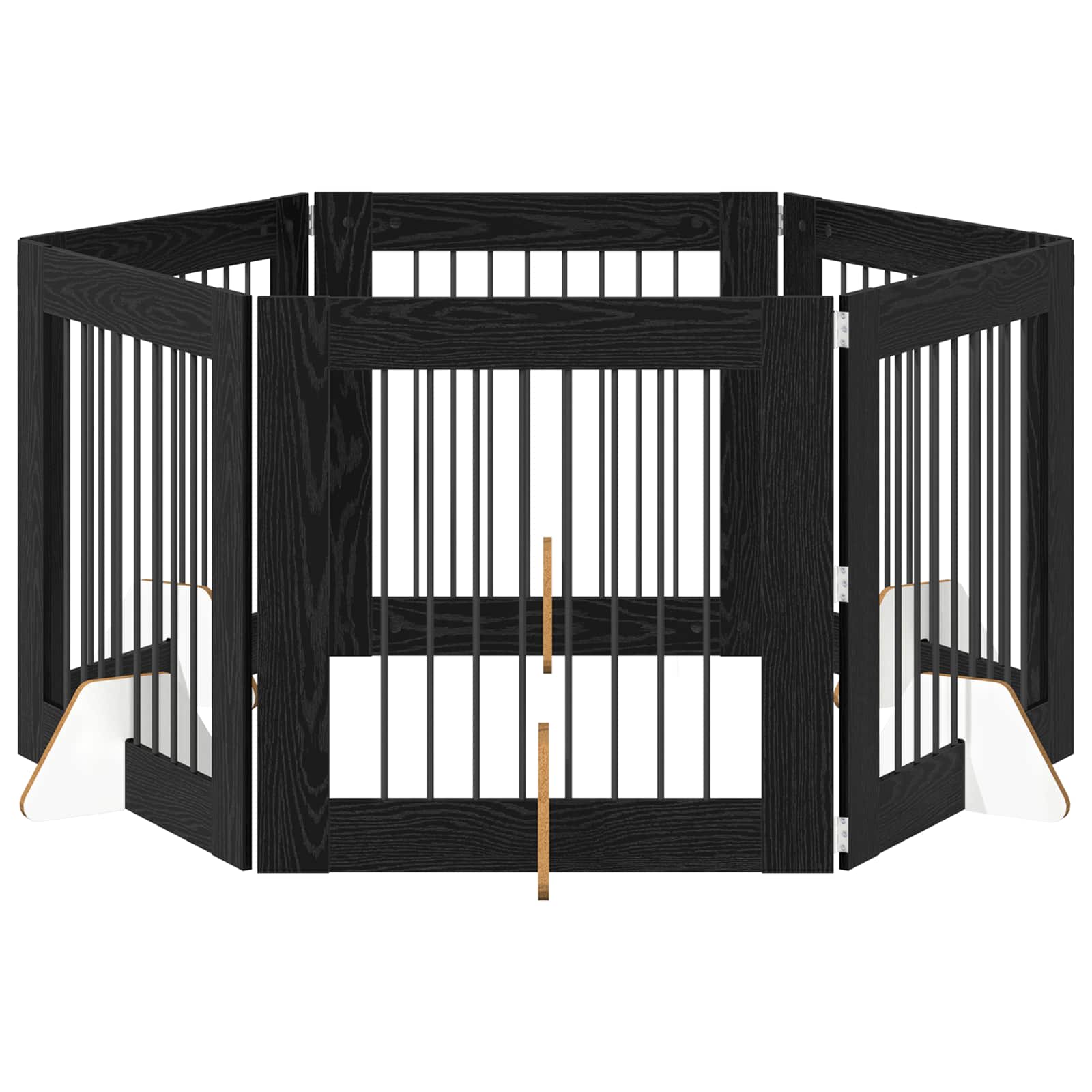 Hondenhekje met standaards 6 pcs Zwart eiken 80 x 80 cm image 2