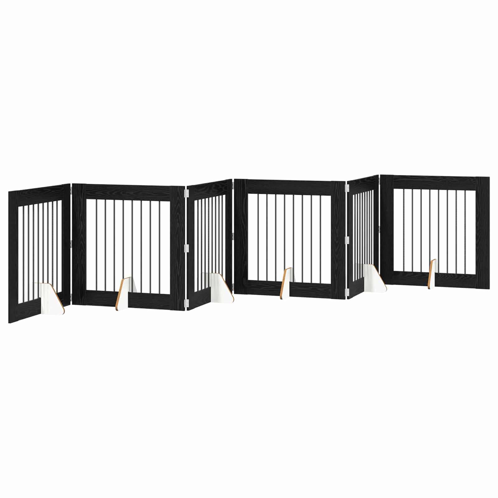 Hondenhekje met standaards 6 pcs Zwart eiken 80 x 80 cm image 4