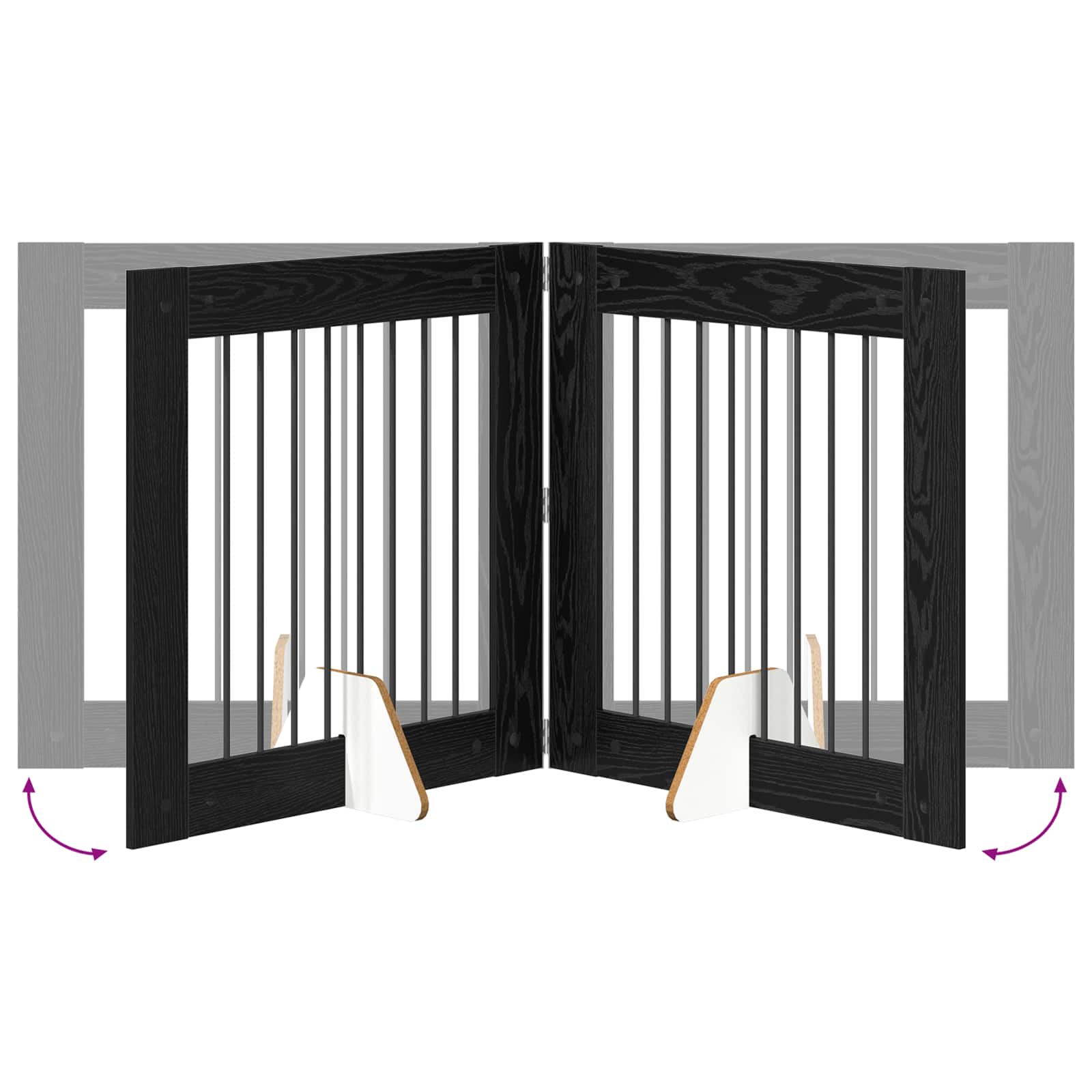 Hondenhekje met standaards 6 pcs Zwart eiken 80 x 80 cm image 8